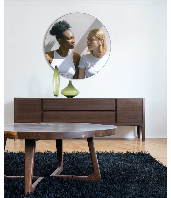 Round acoustic picture with individual motive - in an elegant aluminum frame