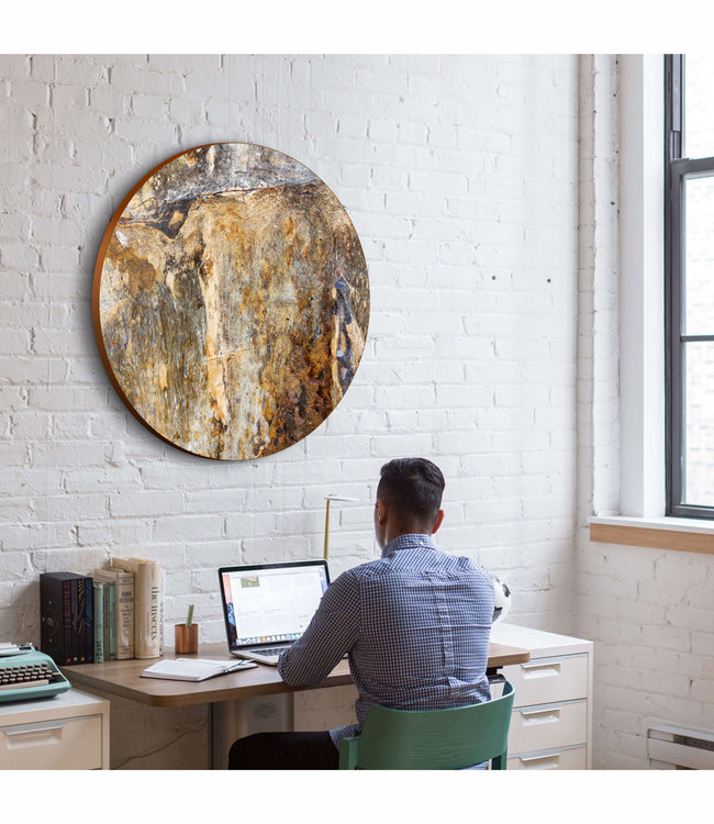 Runde akustiske bilde "Metallic Art" - i en elegant aluminiumsramme