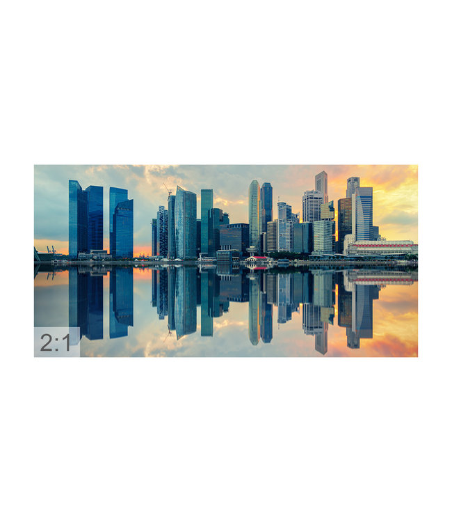 Akustisk bilde  "Skyline Sunset"  - i en elegant aluminiumsramme