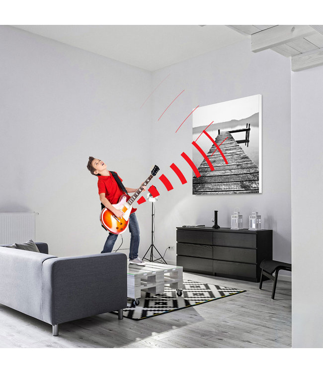 Akustisk bilde  "Skyline Sunset"  - i en elegant aluminiumsramme