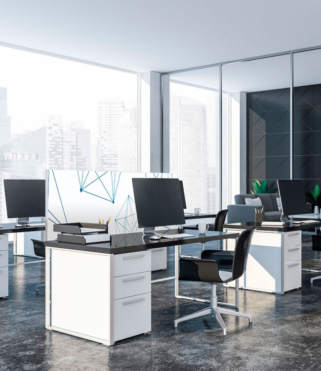 Table partition with own motive  - for your home-office