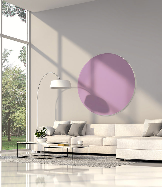 Round acoustic picture "Pastell lila 257 ec" - in an elegant aluminum frame