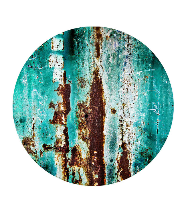 Rundt akustisk bilde "Wall Texture" - i en elegant aluminiumsramme