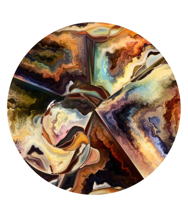 Round acoustic picture "Living Canvas" - in an elegant aluminum frame