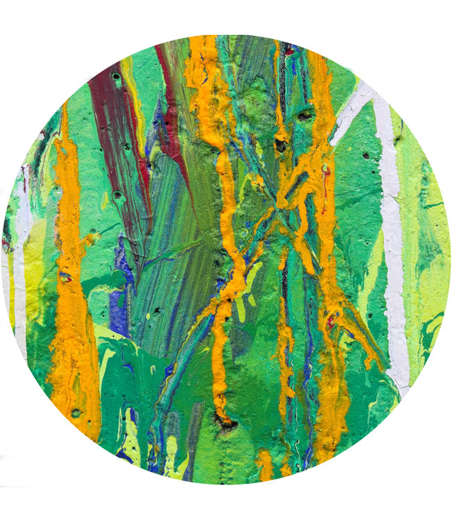 Round acoustic picture "Wall Painting" - in an elegant aluminum frame