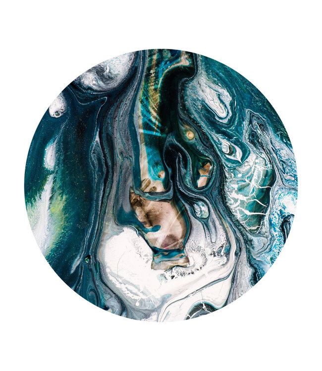 Rundt akustisk bilde "Art Topas"- i en elegant aluminiumsramme