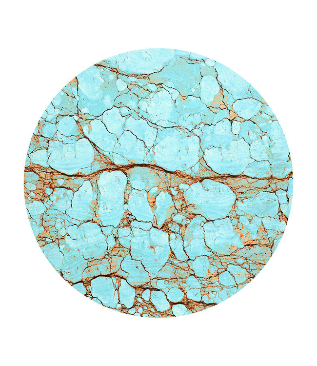 Rundt akustisk bilde "Türkis"- i en elegant aluminiumsramme