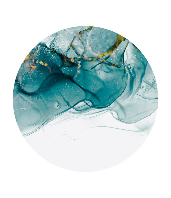 Round acoustic picture "Abstrakte Kunst 3" - in an elegant aluminum frame