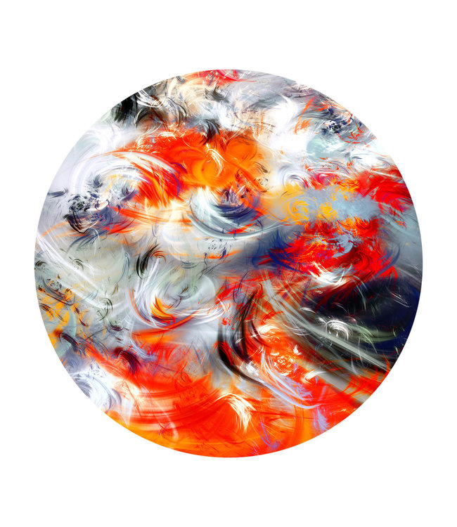 Round acoustic picture "Abstrakte Kunst " - in an elegant aluminum frame