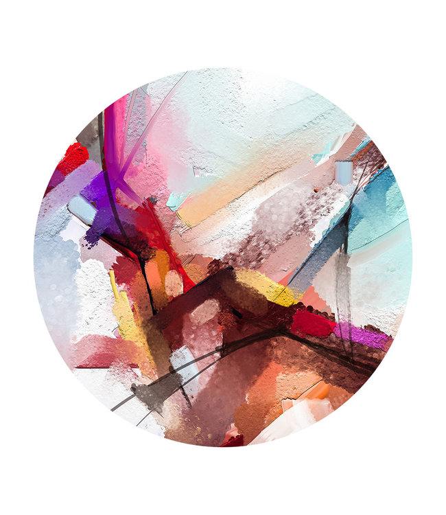 Round acoustic picture "Abstrakte Kunst 4" - in an elegant aluminum frame