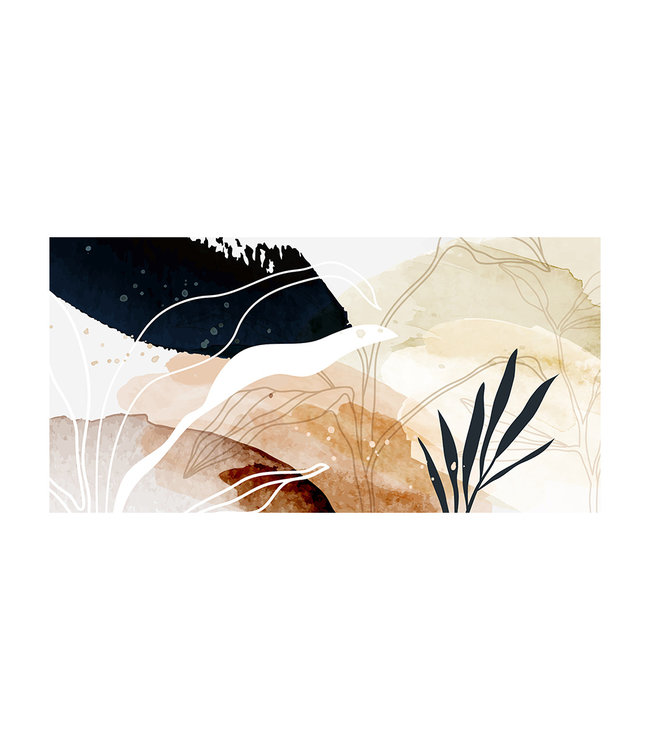 Acoustic picture "Watercolor plants" - in an elegant aluminum frame