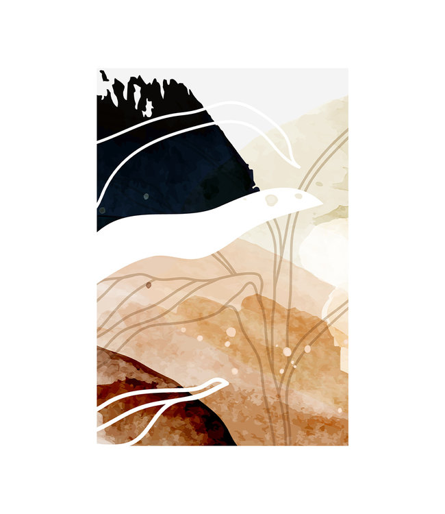 Acoustic picture "Watercolor plants" - in an elegant aluminum frame