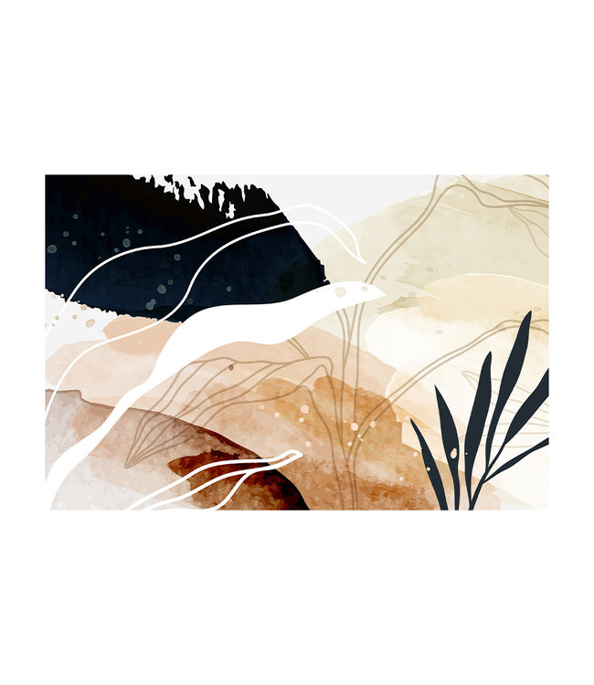 Acoustic picture "Watercolor plants" - in an elegant aluminum frame