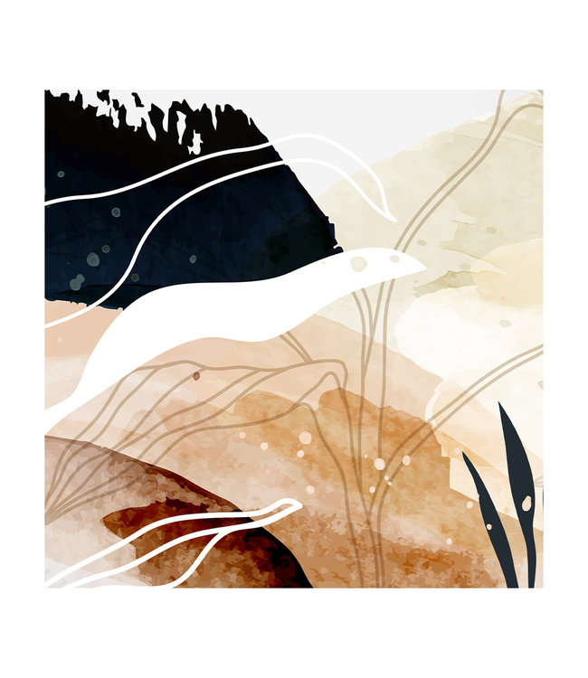 Acoustic picture "Watercolor plants" - in an elegant aluminum frame