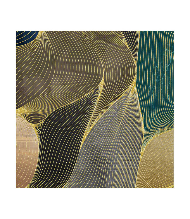 Akustisk bilde  "Mural Art Golden"- i en elegant aluminiumsramme