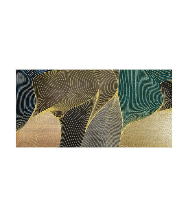 Acoustic picture "Mural Art Golden" - in an elegant aluminum frame