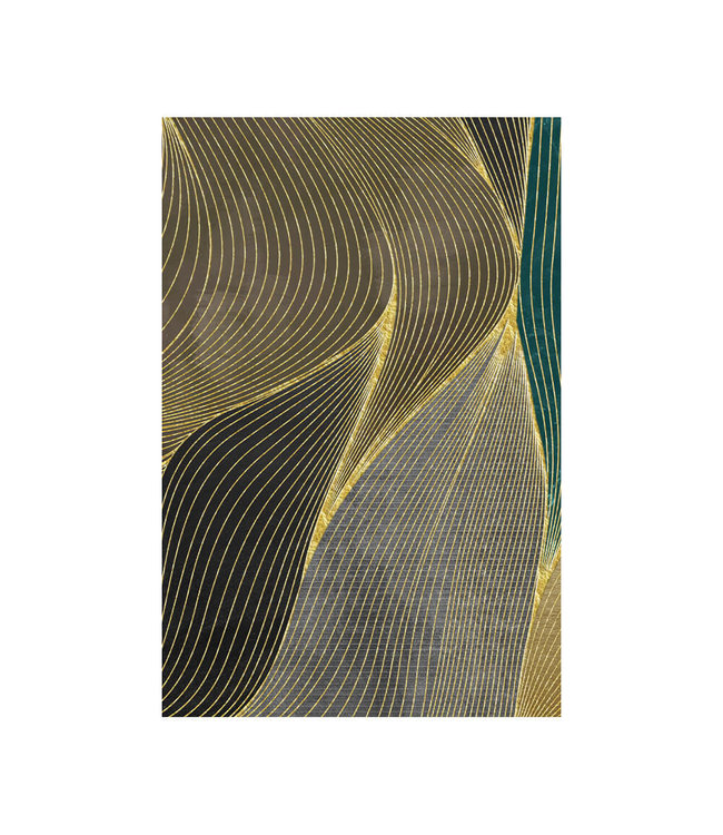 Akustisk bilde  "Mural Art Golden"- i en elegant aluminiumsramme