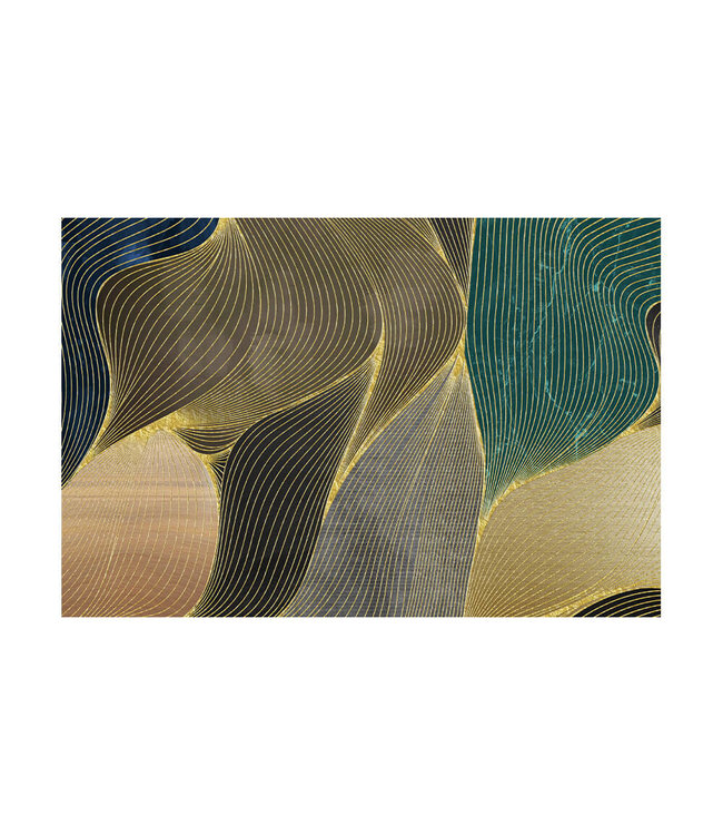 Acoustic picture "Mural Art Golden" - in an elegant aluminum frame