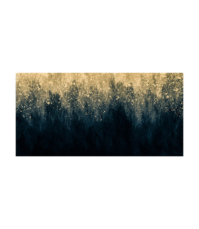 Akustikbild "Golden Splash" - in einem eleganten Aluminiumrahmen