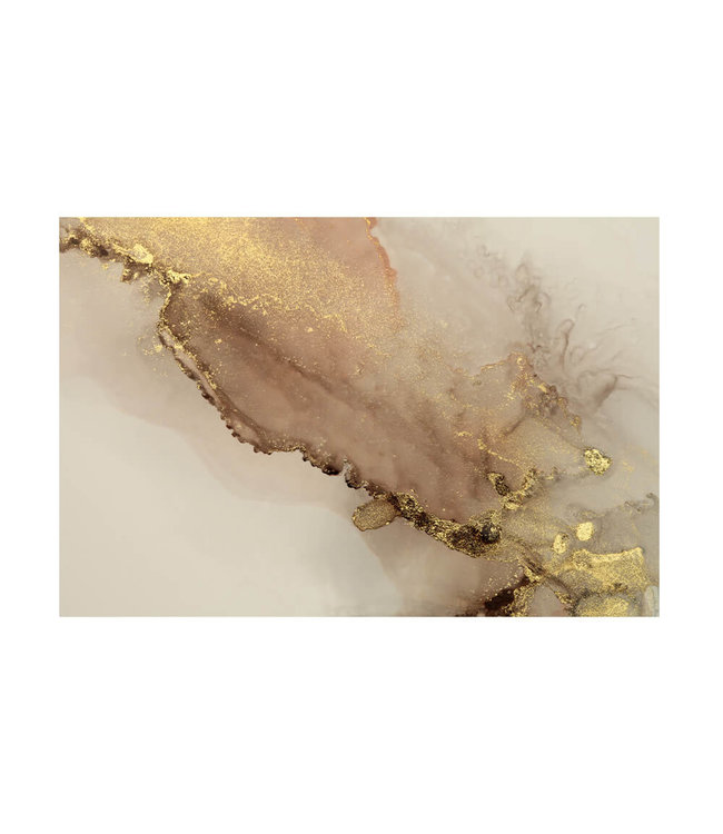 Acoustic picture "Golden  Marble" - in an elegant aluminum frame