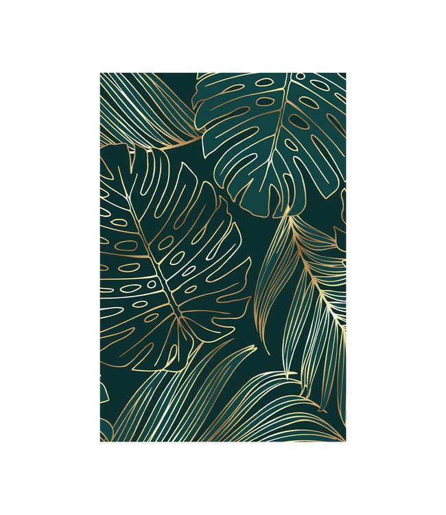 Akustikbild "Golden  leaf"- in einem eleganten Aluminiumrahmen