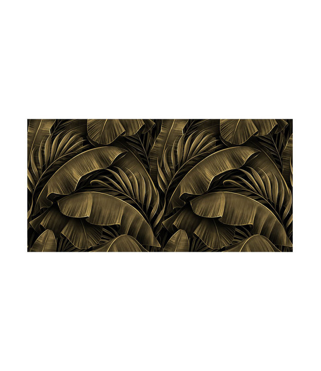 Akustikbild "Golden banana leaves"- in einem eleganten Aluminiumrahmen