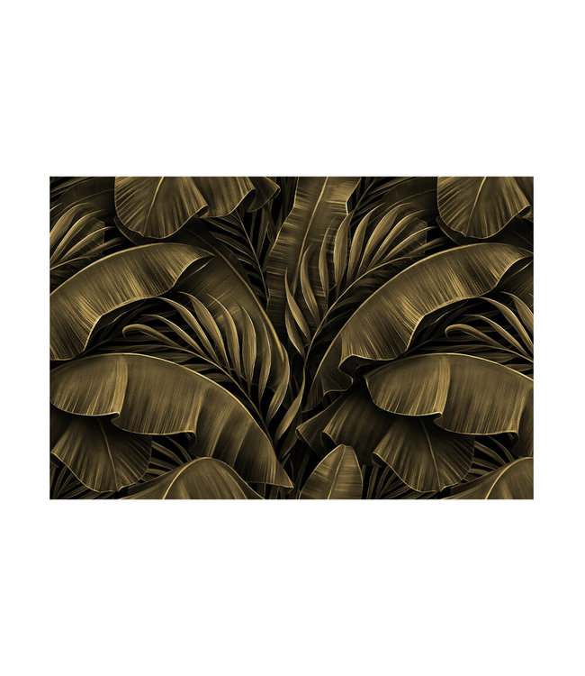 Akustisk bilde "Golden banana leaves"- i en elegant aluminiumsramme