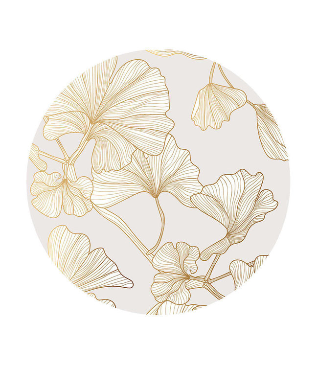 Rundt akustisk bilde "Golden Flower"- i en elegant aluminiumsramme