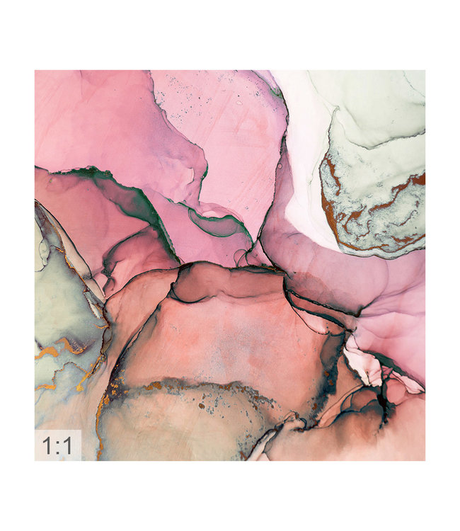 Acoustic picture "Fluid Art Pastell" - in an elegant aluminum frame