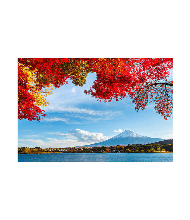 Akustikbild "Fuji in Autumn"- in einem eleganten Aluminiumrahmen