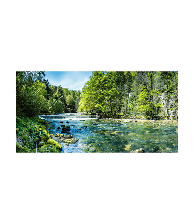 Akustikbild "Mountain River"- in einem eleganten Aluminiumrahmen