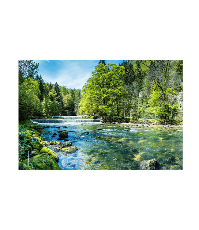 Akustikbild "Mountain River"- in einem eleganten Aluminiumrahmen