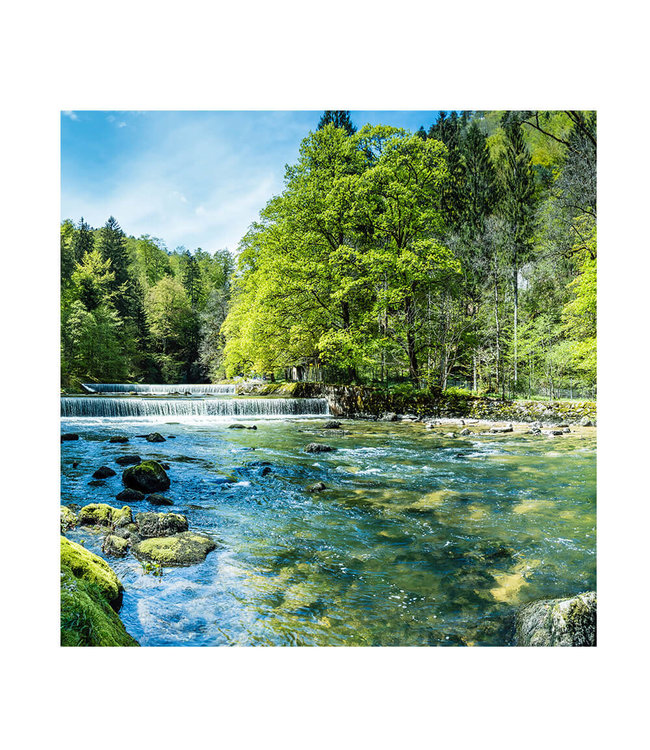 Akustisk bilde "Mountain River" - i en elegant aluminiumsramme