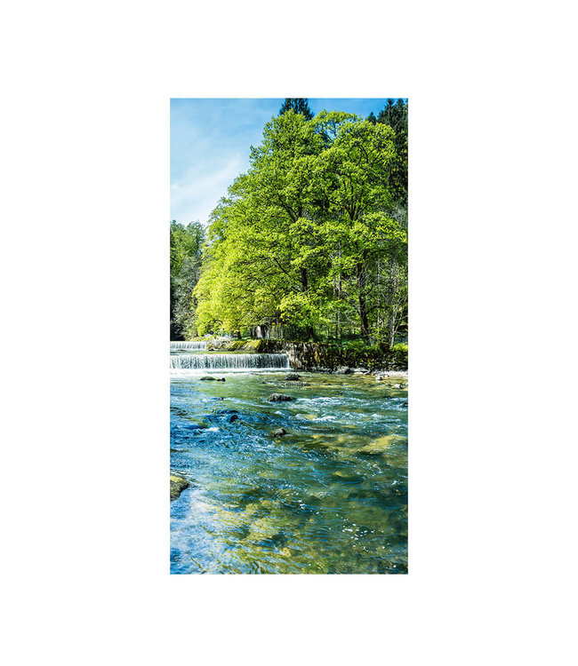 Akustikbild "Mountain River"- in einem eleganten Aluminiumrahmen