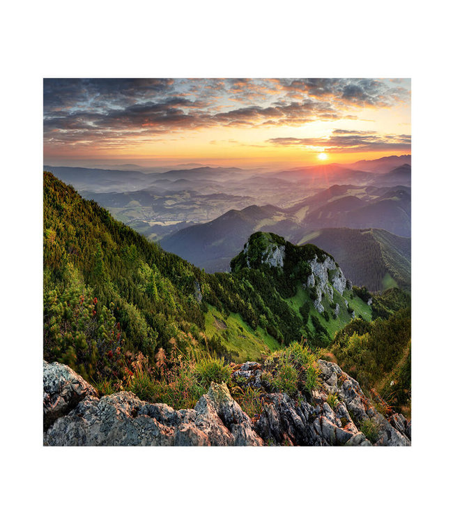 Akustikbild "Mountain Valley"- in einem eleganten Aluminiumrahmen