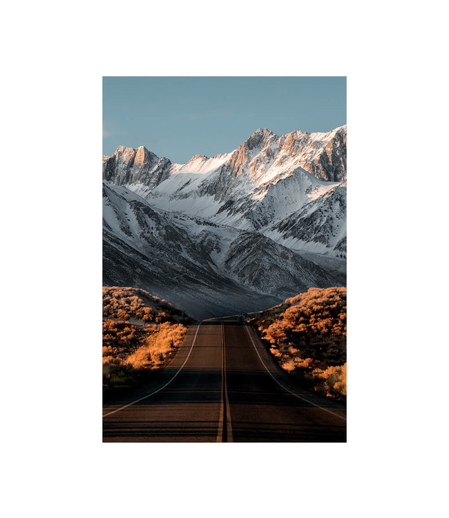 Akustisk bilde "Road toward mountains" - i en elegant aluminiumsramme