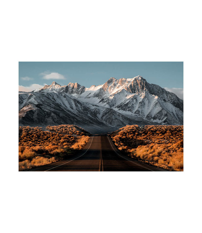 Akustisk bilde "Road toward mountains" - i en elegant aluminiumsramme