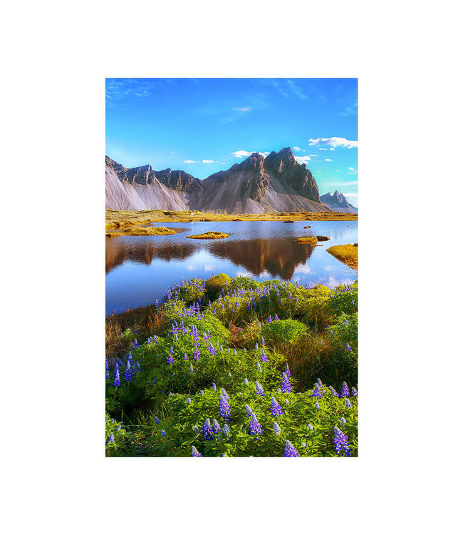 Akustikbild "Stokksnes  cape"- in einem eleganten Aluminiumrahmen