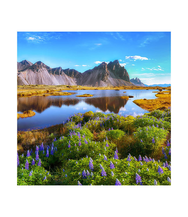 Akustikbild "Stokksnes  cape"- in einem eleganten Aluminiumrahmen