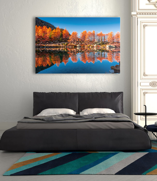 Acoustic picture "Lake arpy reflections" - in an elegant aluminum frame