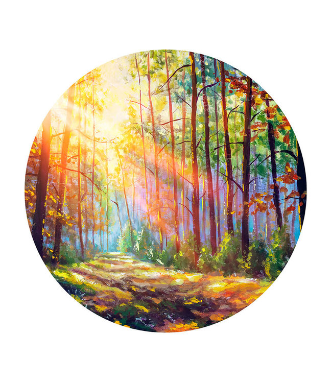 Rundt akustisk bilde "Autumn Forest"- i en elegant aluminiumsramme