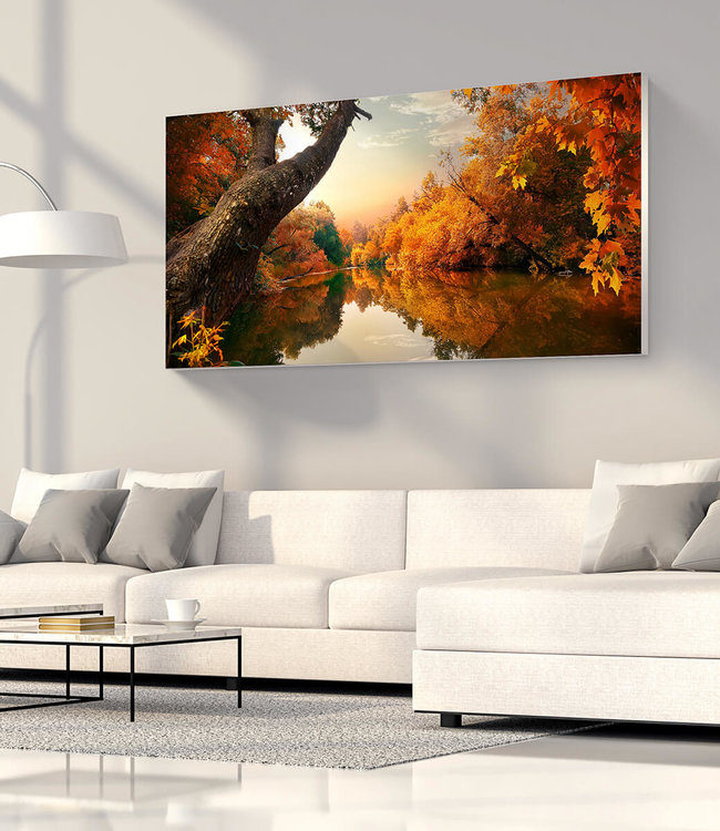 Acoustic picture "Orange Autumn" - in an elegant aluminum frame