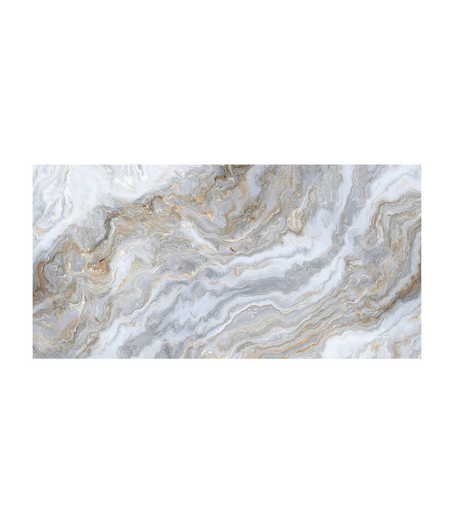 Acoustic picture "White Marble" - in an elegant aluminum frame