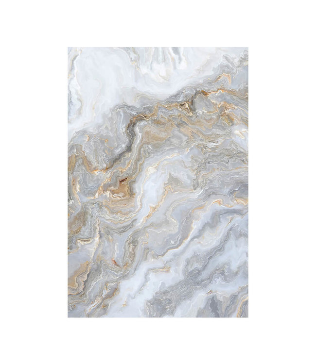 Akustikbild "White Marble"- in einem eleganten Aluminiumrahmen