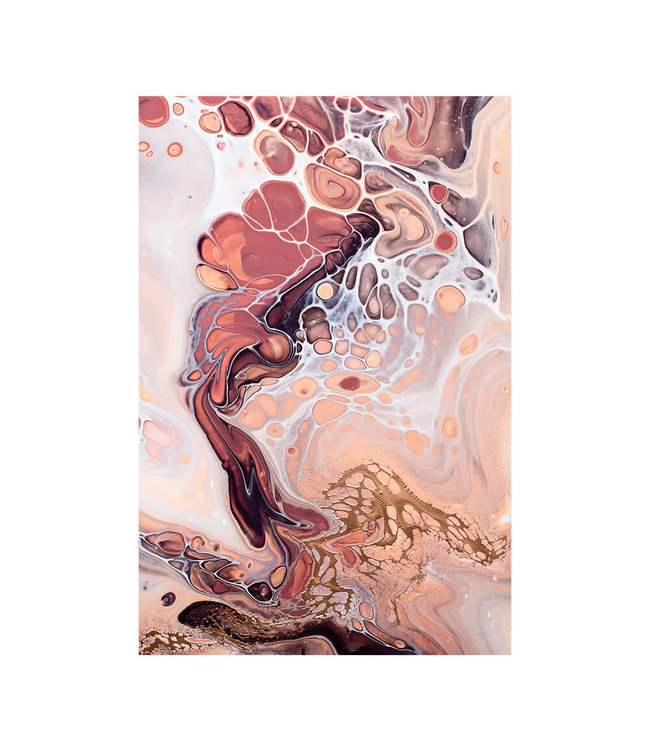 Acoustic picture "Peach Waves" - in an elegant aluminum frame