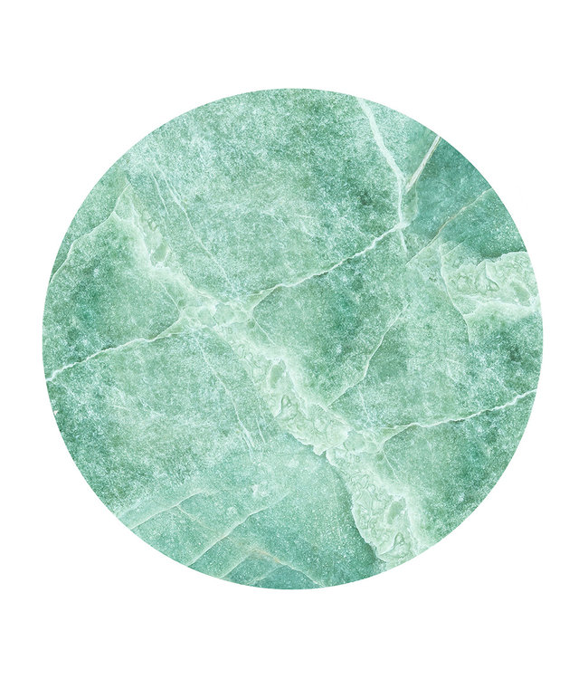 Round acoustic picture "Green marble"- in an elegant aluminum frame