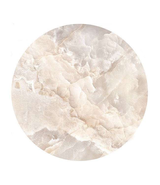 Round acoustic picture  "Beige marble"- in an elegant aluminum frame
