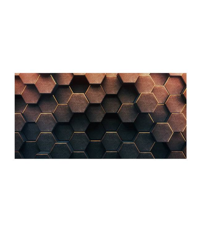Akustikbild "Abstract honeycomb" - in einem eleganten Aluminiumrahmen