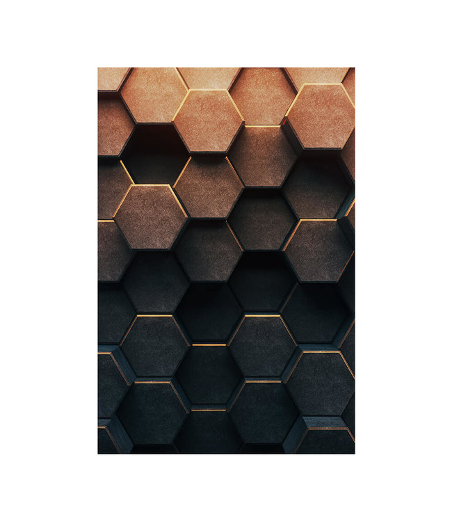 Acoustic picture "Abstract honeycomb" - in an elegant aluminum frame
