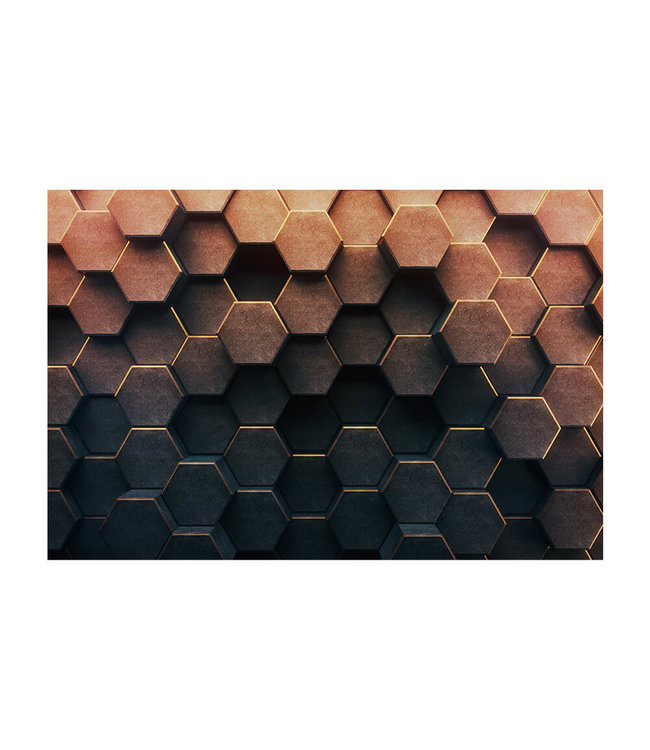Acoustic picture "Abstract honeycomb" - in an elegant aluminum frame